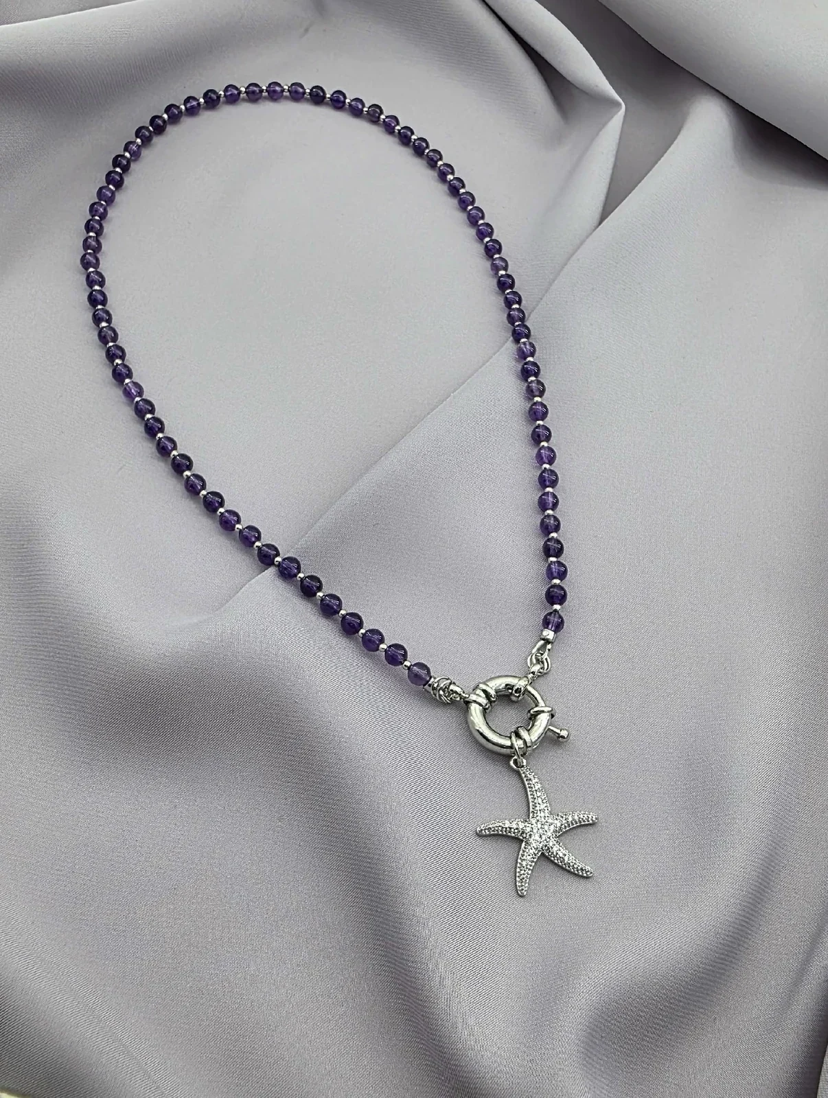 Чокер из аметиста с подвесами